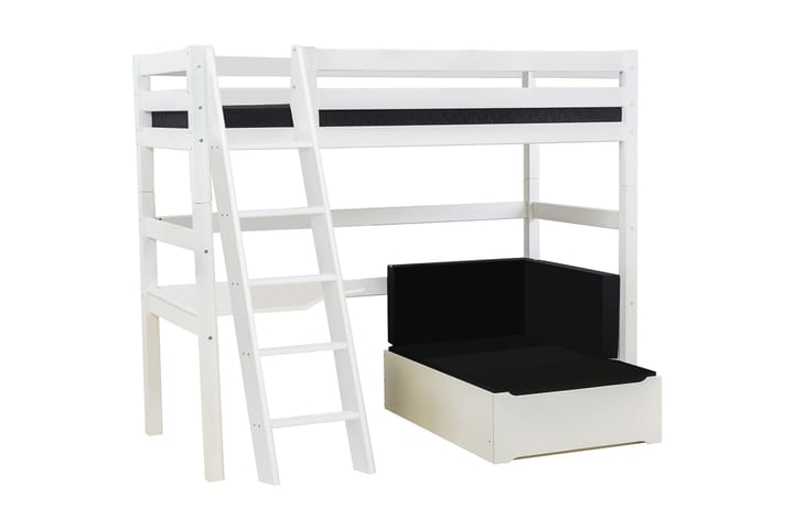 Säng med stege och hörnbordsskiva Trotvallen 209 cm - Vit - Möbler - Barnmöbler - Barnsäng & juniorsäng - Våningssäng barn