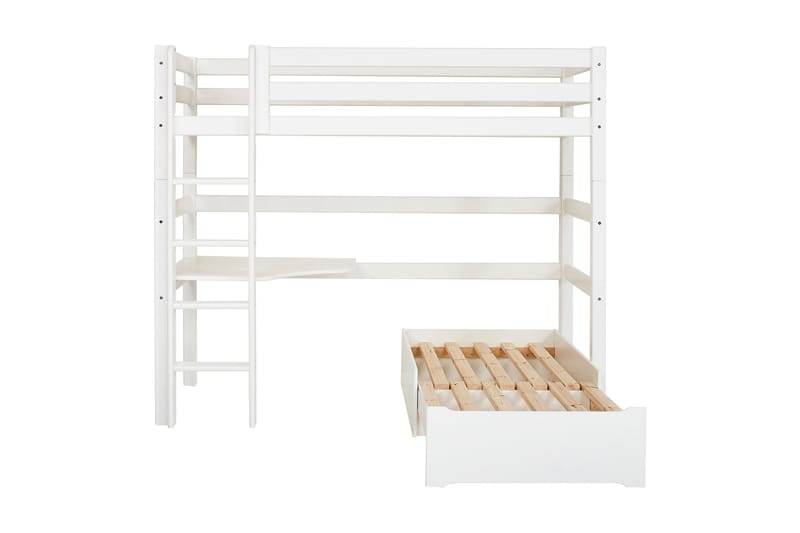 Säng med stege och hörnbordsskiva Tygelsjo 209 cm - Vit - Möbler - Barnmöbler - Barnsäng & juniorsäng - Våningssäng barn