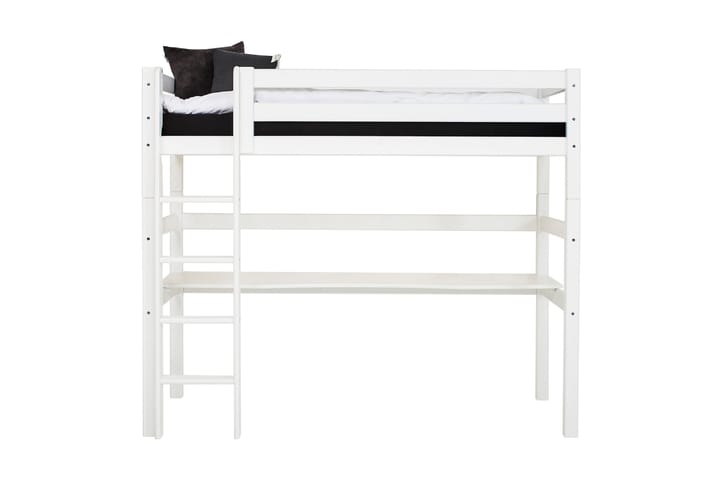 Säng med stege och bordsskiva Tygelsjo 209 cm - Vit - Möbler - Barnmöbler - Barnsäng & juniorsäng