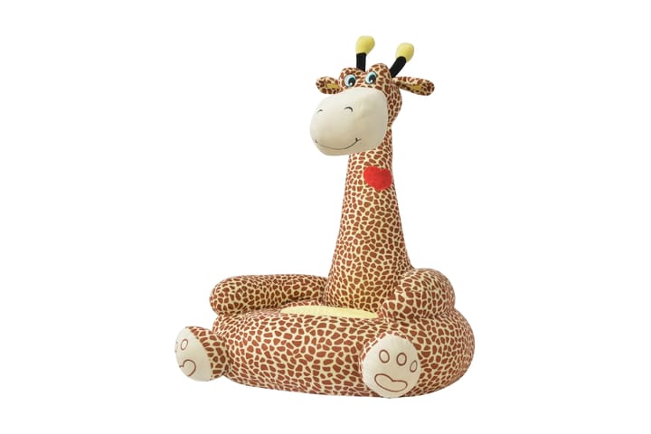 Barnstol i plysch giraff brun - Brun - Möbler - Barnmöbler - Barnstol - Barnfåtölj