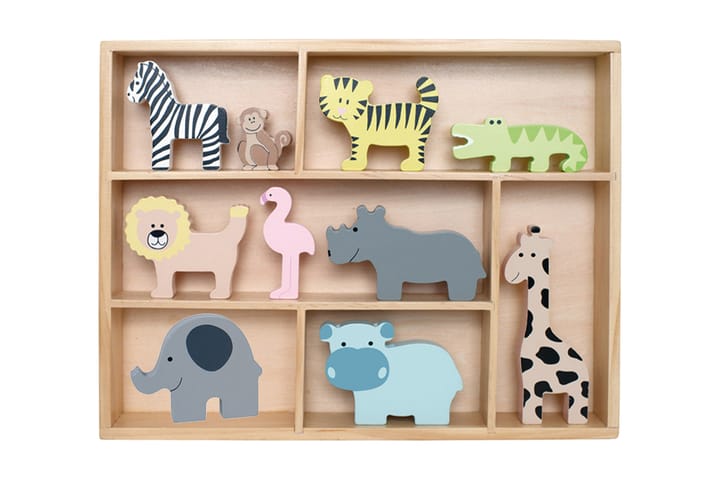 Hylla med Safaridjur Flerfärgad - Flerfärgad - Möbler - Barnmöbler - Förvaring barnrum - Hylla barnrum - Boklåda & bokhylla barn
