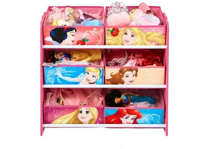 Disney Prinsessor, Hylla m. 6 tyglådor - Flerfärgad - Möbler - Barnmöbler - Förvaring barnrum - Leksaksförvaring