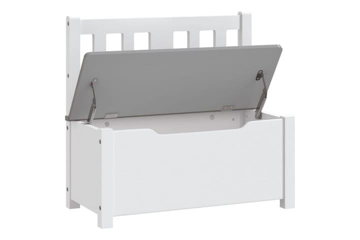 Förvaringsbänk barn vit och grå 60x30x55 cm MDF - Vit - Möbler - Barnmöbler - Förvaring barnrum - Leksaksförvaring