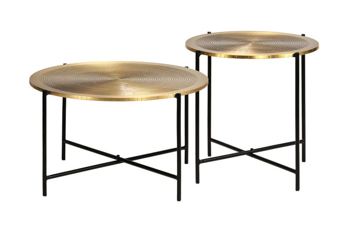 Bord set 2 delar mässingsbelagd MDF - Guld - Möbler - Bord & matgrupp - Avlastningsbord & sidobord - Brickbord & småbord