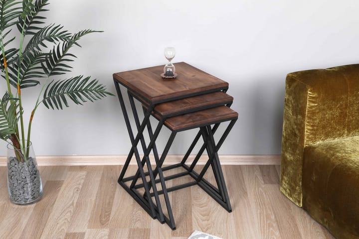 Brickbord Zigone 40 cm - Mörkbrun/Svart - Möbler - Bord & matgrupp - Avlastningsbord & sidobord - Brickbord & småbord