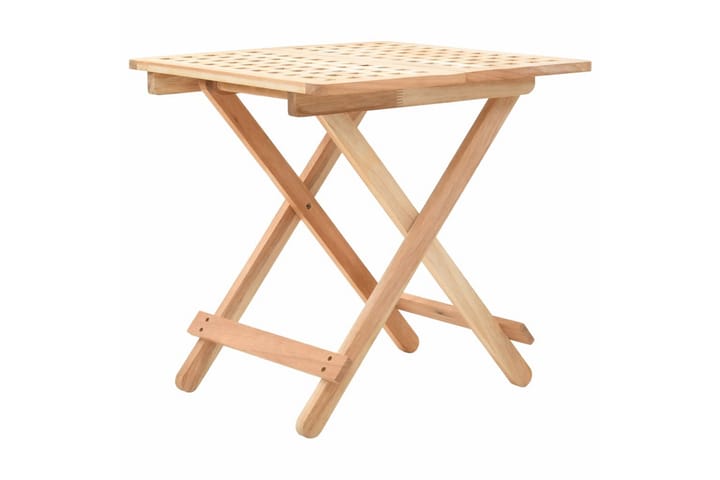 Hopfällbart sidobord i massiv valnötsträ 50x50x49 cm - Beige - Möbler - Bord & matgrupp - Avlastningsbord & sidobord - Brickbord & småbord