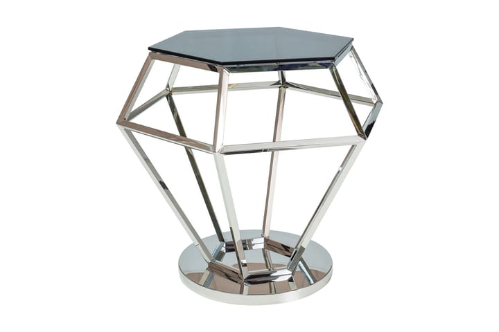 Sidobord Bingara 48 cm Hexagon - Glas/Silver - Möbler - Bord & matgrupp - Avlastningsbord & sidobord - Lampbord & sidobord
