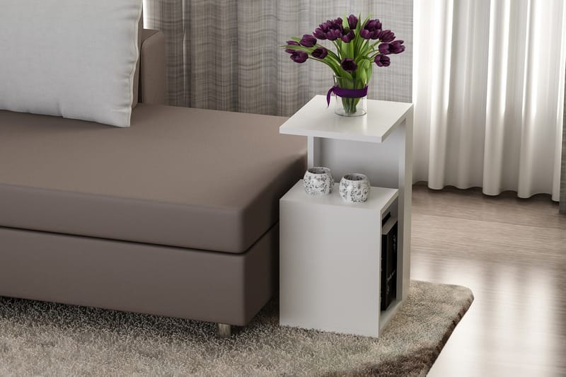 Sidobord Clora Modern - Vit - Möbler - Bord & matgrupp - Avlastningsbord & sidobord - Brickbord & småbord