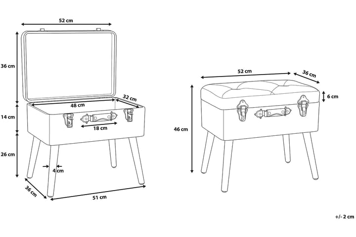 Sidobord Mallard 52 cm - Beige - Möbler - Bord & matgrupp - Avlastningsbord & sidobord - Brickbord & småbord