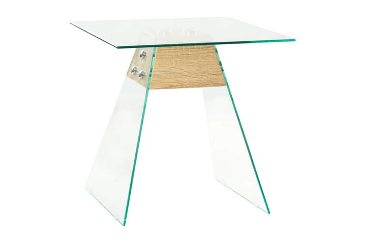 Sidobord MDF och glas 45x45x45 cm ekfärgat - Transparent - Möbler - Bord & matgrupp - Avlastningsbord & sidobord