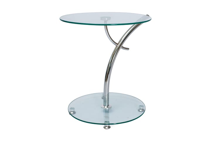 Sidobord Portella 50 cm Runt - Glas/Silver - Möbler - Bord & matgrupp - Avlastningsbord & sidobord - Brickbord & småbord