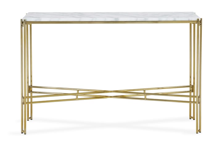 Avlastningsbord Sisko 100 cm Marmor - Vit|Mässing - Möbler - Bord - Marmorbord