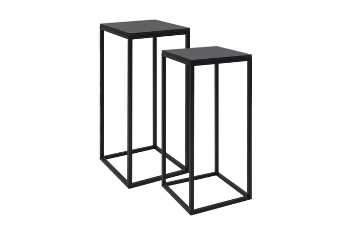 Sidobord 2 st svart stål - Svart - Möbler - Bord & matgrupp - Avlastningsbord & sidobord - Lampbord & sidobord