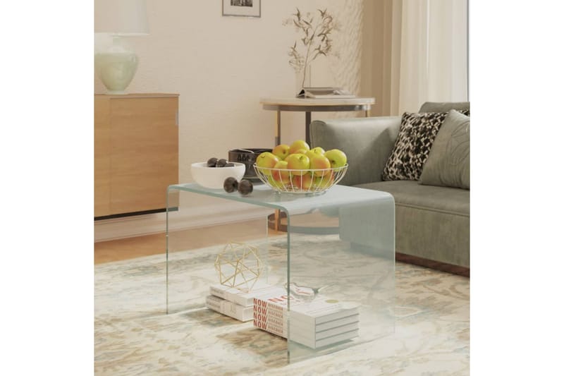 Sidobord 40x40x60 cm härdat glas - Transparent - Möbler - Bord & matgrupp - Avlastningsbord & sidobord