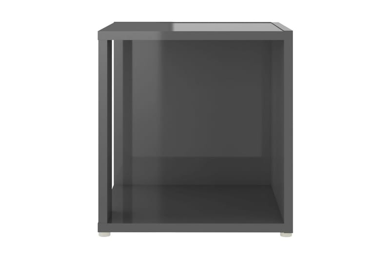 Sidobord grå högglans 33x33x34,5 cm spånskiva - Grå - Möbler - Bord & matgrupp - Avlastningsbord & sidobord - Lampbord & sidobord