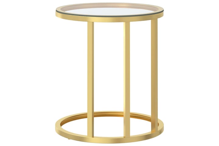 Sidobord guld och transparent 45 cm härdat glas - Guld - Möbler - Bord & matgrupp - Avlastningsbord & sidobord - Brickbord & småbord