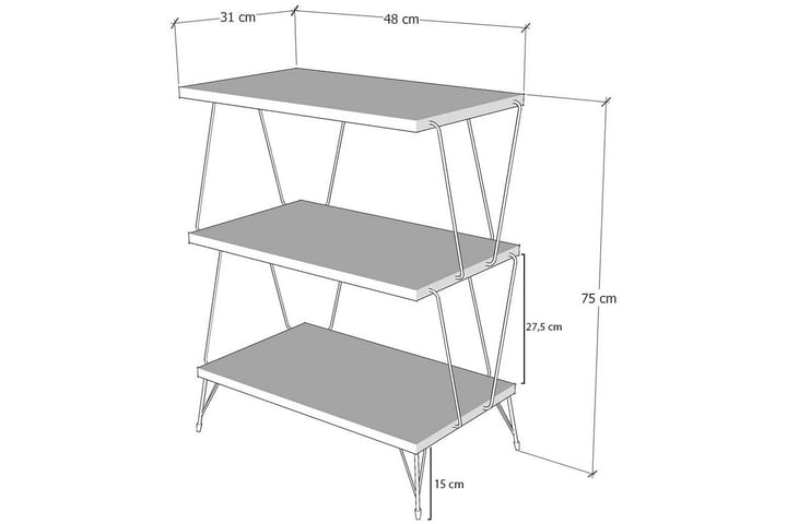 Sidobord Lazando 48 cm - Natur/Svart - Möbler - Bord & matgrupp - Avlastningsbord & sidobord - Lampbord & sidobord