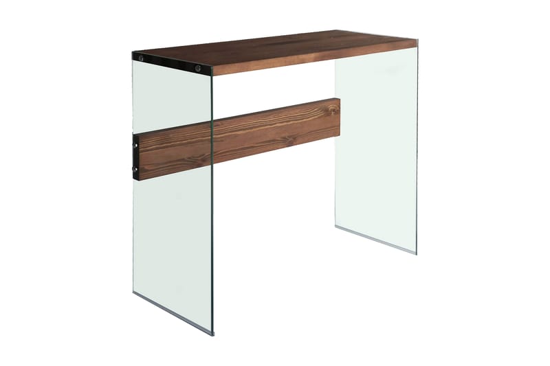 Sidobord Niagarania 91 cm - Mörkbrun/Härdat Glas - Möbler - Bord & matgrupp - Avlastningsbord & sidobord - Lampbord & sidobord