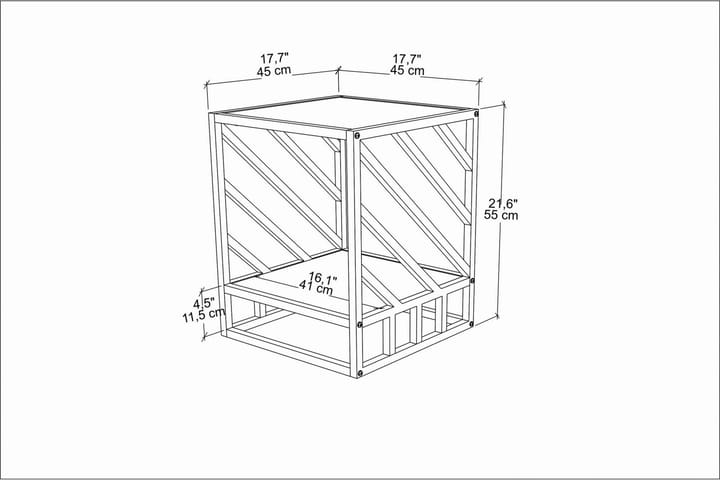 Sidobord Zakkum 45x55x45 cm - Vit - Möbler - Bord & matgrupp - Avlastningsbord & sidobord - Lampbord & sidobord