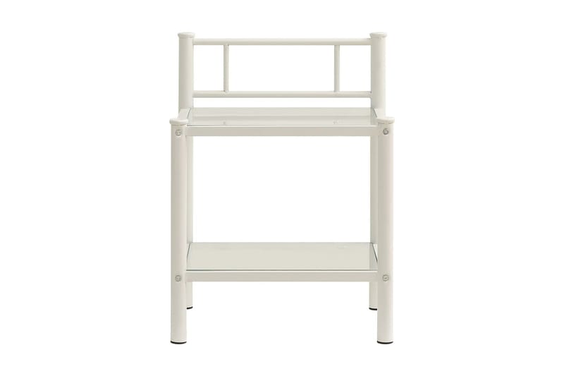Nattduksbord 2 st vit och transparent metall och glas - Vit - Möbler - Bord & matgrupp - Avlastningsbord & sidobord - Sängbord & nattduksbord