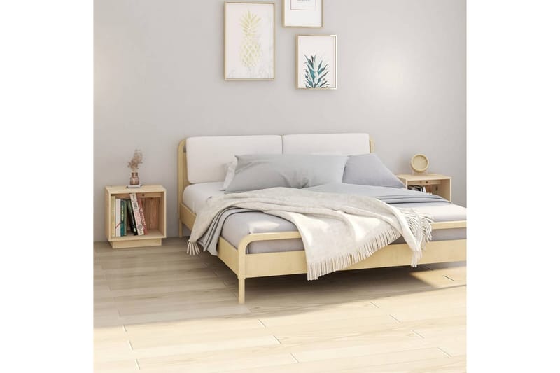 Sängbord 2 st 40x30x40 cm massiv furu - Brun - Möbler - Bord & matgrupp - Avlastningsbord & sidobord - Sängbord & nattduksbord