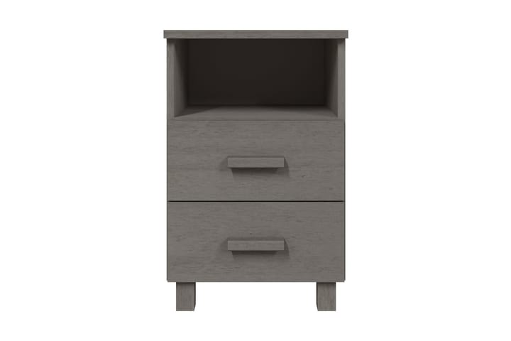 Sängbord 2 st ljusgrå 40x35x62 cm massiv furu - Grå - Möbler - Bord & matgrupp - Avlastningsbord & sidobord - Sängbord & nattduksbord