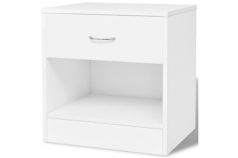 Sängbord 2 st med låda vit - Vit - Möbler - Bord & matgrupp - Avlastningsbord & sidobord - Sängbord & nattduksbord