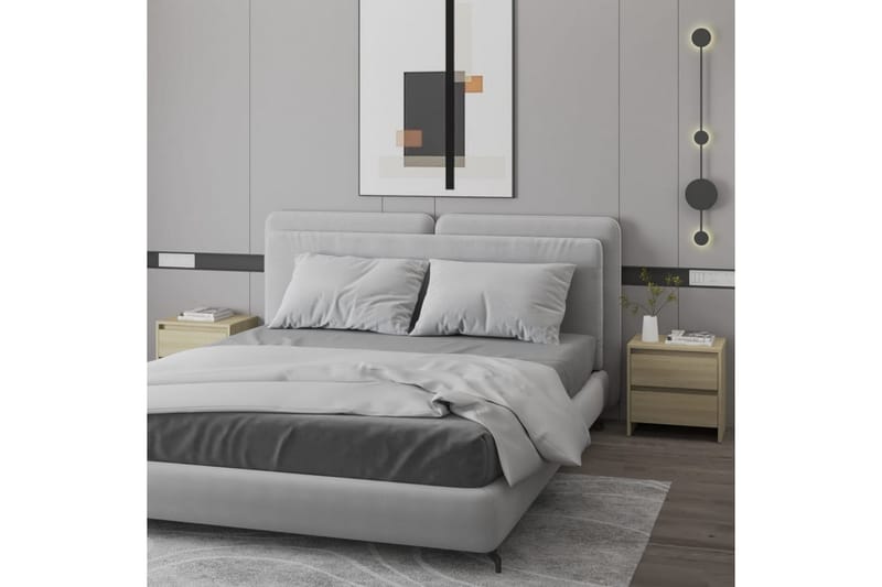 Sängbord 2 st sonoma ek 45x34,5x44,5 cm spånskiva - Brun - Möbler - Bord & matgrupp - Avlastningsbord & sidobord - Sängbord & nattduksbord