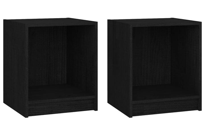 Sängbord 2 st svart 35,5x33,5x41,5 cm massivt furu - Svart - Möbler - Bord & matgrupp - Avlastningsbord & sidobord - Sängbord & nattduksbord