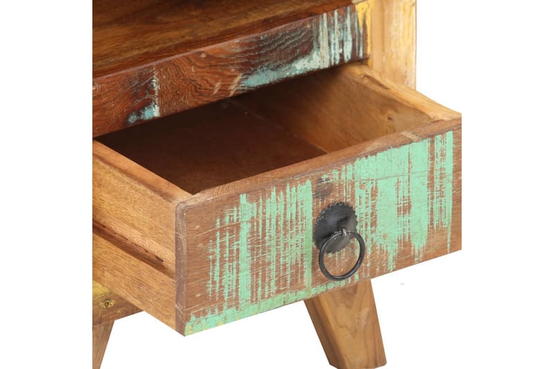 Sängbord 30x30x41 cm massivt återvunnet trä - Flerfärgad - Möbler - Bord & matgrupp - Avlastningsbord & sidobord - Sängbord & nattduksbord