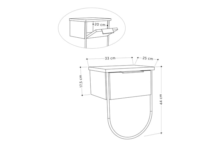 Sängbord 33 cm - Mörkbrun - Möbler - Bord & matgrupp - Avlastningsbord & sidobord - Sängbord & nattduksbord