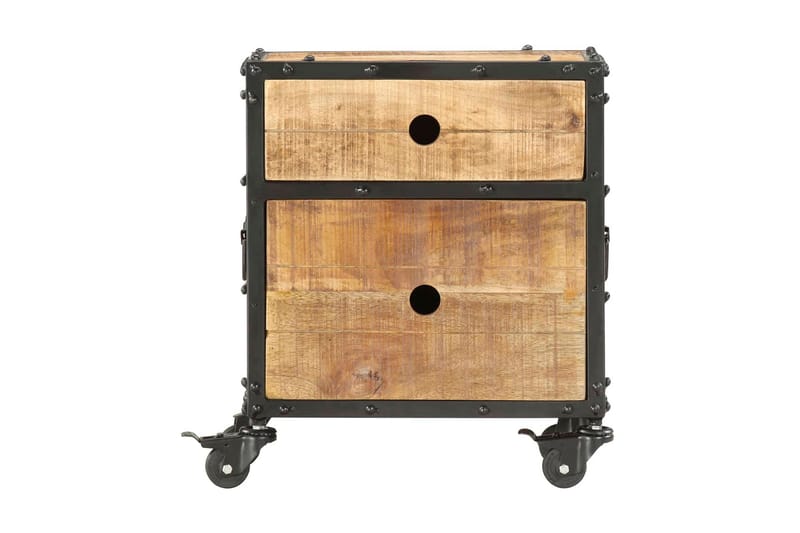 Sängbord 40x30x50 cm massivt grovt mangoträ - Brun - Möbler - Bord & matgrupp - Avlastningsbord & sidobord - Sängbord & nattduksbord