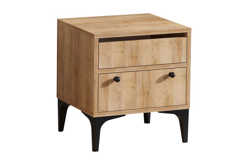 Sängbord 45 cm - Natur/Svart - Möbler - Bord & matgrupp - Avlastningsbord & sidobord - Sängbord & nattduksbord