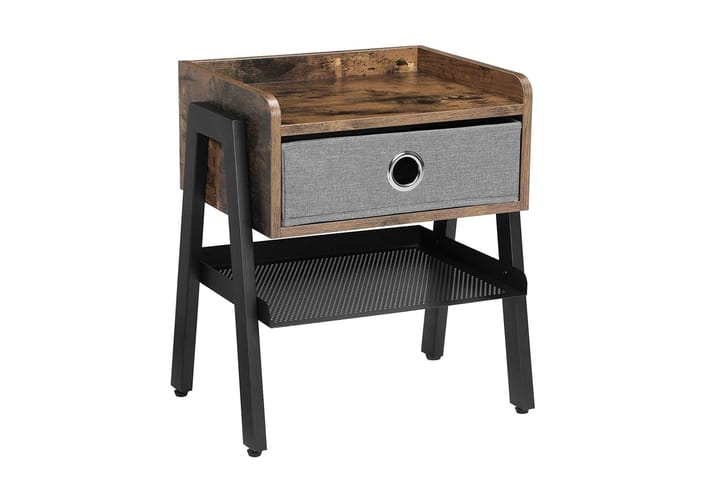 Sängbord 46 cm med Förvaring Låda+Hylla Rustik/Brun - Vasagle - Möbler - Bord & matgrupp - Avlastningsbord & sidobord