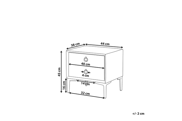 Sängbord Barbonne 44 cm - Konstläder/Svart - Möbler - Bord & matgrupp - Avlastningsbord & sidobord - Sängbord & nattduksbord