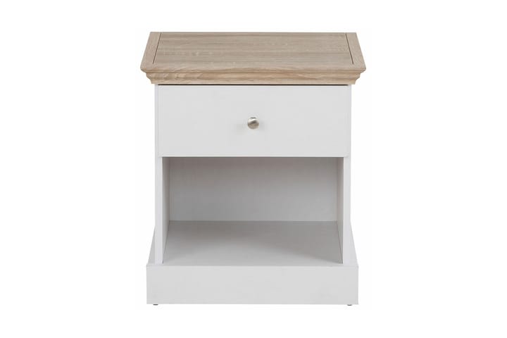 Sängbord Borgela 45 cm - Vit|Brun - Möbler - Bord & matgrupp - Avlastningsbord & sidobord - Sängbord & nattduksbord