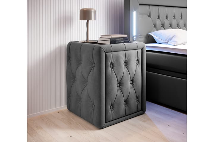 Sängbord Celio 58 cm med Förvaring Låda - Antracit - Möbler - Bord & matgrupp - Avlastningsbord & sidobord - Sängbord & nattduksbord