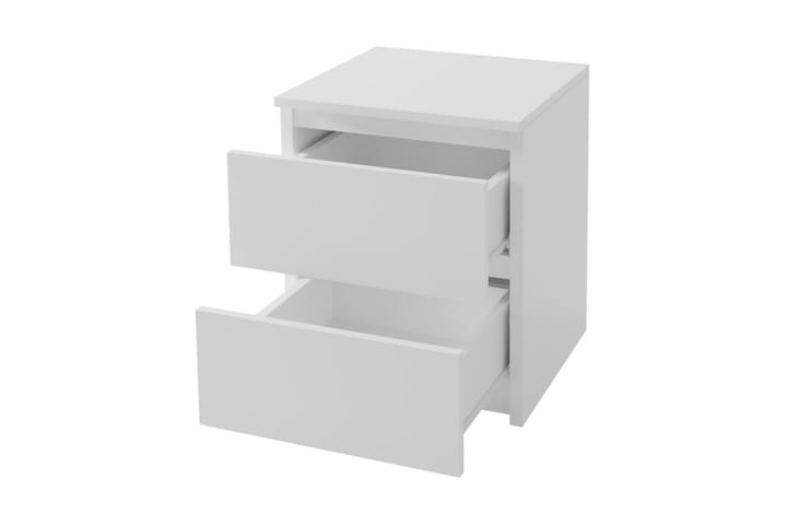 Sängbord Charlise 40 cm med Förvaring 2 Lådor - Vit - Möbler - Bord & matgrupp - Avlastningsbord & sidobord - Sängbord & nattduksbord