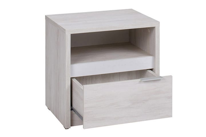 Sängbord Charon 47 cm med Förvaring Skåp + Hylla - Brun/Natur - Möbler - Bord & matgrupp - Avlastningsbord & sidobord - Sängbord & nattduksbord