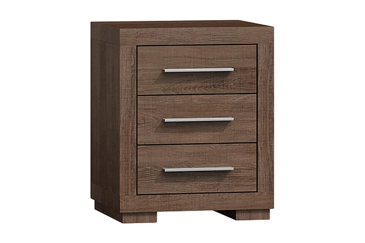 Sängbord Ciborro 45 cm med Förvaring 3 Lådor - mörkt trä - Möbler - Bord & matgrupp - Avlastningsbord & sidobord - Sängbord & nattduksbord