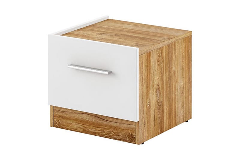 Sängbord Denmaia 40 cm med Förvaring Låda - Natur/Brun/Vit - Möbler - Bord & matgrupp - Avlastningsbord & sidobord - Sängbord & nattduksbord