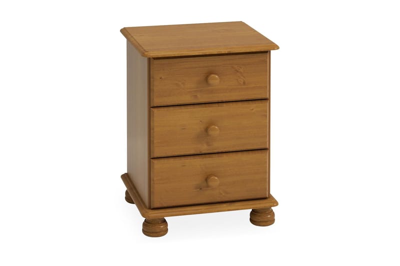 Sängbord Egista 44 cm med Förvaring 3 Lådor - Brun - Möbler - Bord & matgrupp - Avlastningsbord & sidobord - Sängbord & nattduksbord