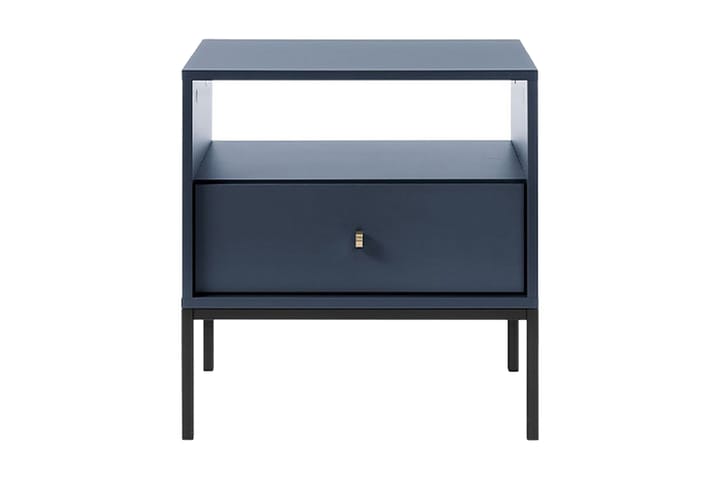 Sängbord Entona 53 cm med Förvaring Hylla + Låda - Marinblå - Möbler - Bord & matgrupp - Avlastningsbord & sidobord - Sängbord & nattduksbord