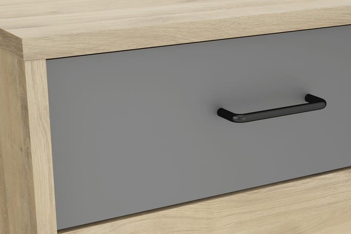 Sängbord Filea 45 cm med Förvaring Lådor - Brun/Vit/Grå - Möbler - Bord & matgrupp - Avlastningsbord & sidobord - Sängbord & nattduksbord