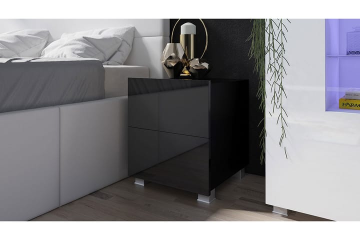 Sängbord Frick 40 cm med Förvaring - Svart - Möbler - Bord & matgrupp - Avlastningsbord & sidobord - Sängbord & nattduksbord