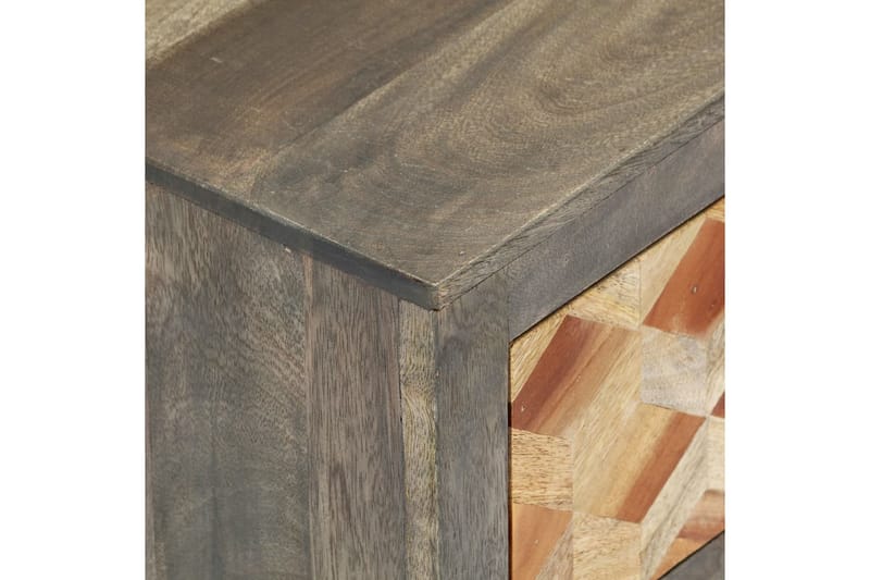 Sängbord grå 40x30x50 cm massivt mangoträ - Grå - Möbler - Bord & matgrupp - Avlastningsbord & sidobord - Sängbord & nattduksbord