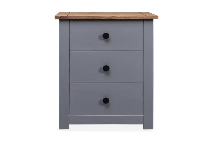 Sängbord grå 46x40x57 cm furu panama - Grå - Möbler - Bord & matgrupp - Avlastningsbord & sidobord - Sängbord & nattduksbord