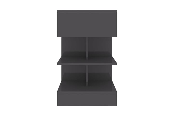 Sängbord grå högglans 40x35x65 cm spånskiva - Grå - Möbler - Bord & matgrupp - Avlastningsbord & sidobord - Sängbord & nattduksbord