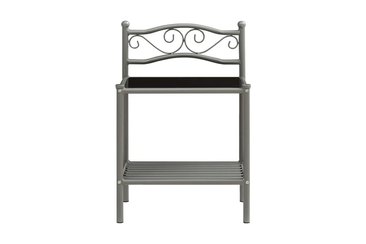 Sängbord grå och svart 43x33x65 cm metall och glas - Grå - Möbler - Bord & matgrupp - Avlastningsbord & sidobord - Sängbord & nattduksbord