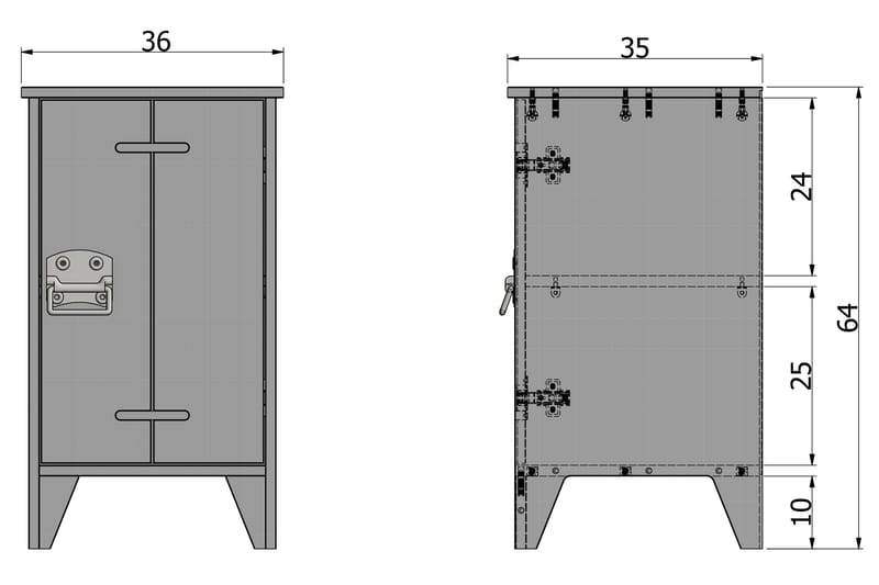 Sängbord Itoro 37 cm med Förvaring Skåp - Stålgrå - Möbler - Bord & matgrupp - Avlastningsbord & sidobord - Sängbord & nattduksbord